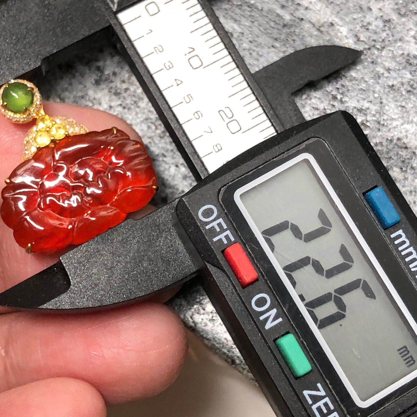 Certified Myanmar Grade A Red Brown Lotus Flower Jadeite Jade Pendant LAST ONE