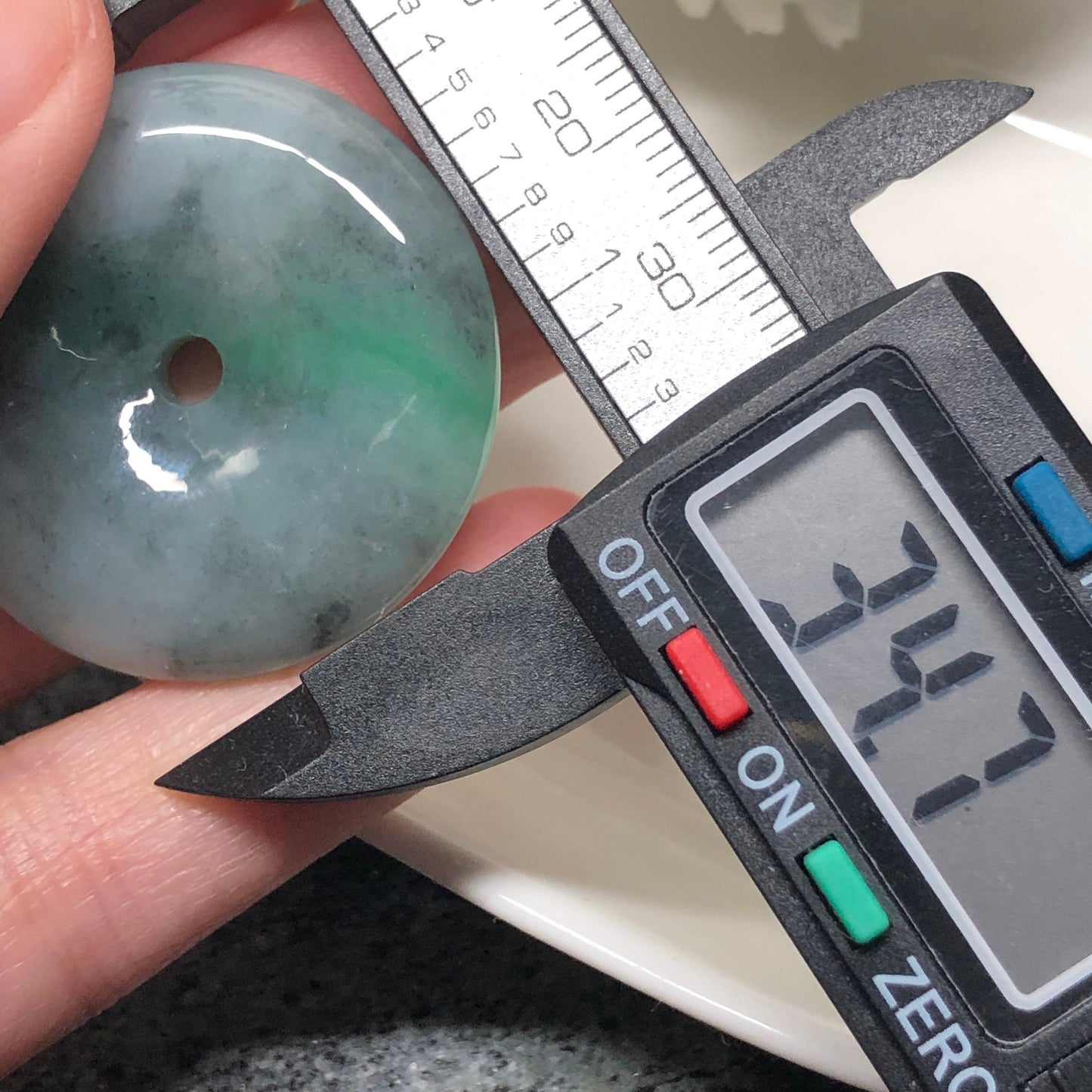 Myanmar Grade A RARE Wuji Green Jadeite Jade Rats Peace Donut Pendant LAST ONE