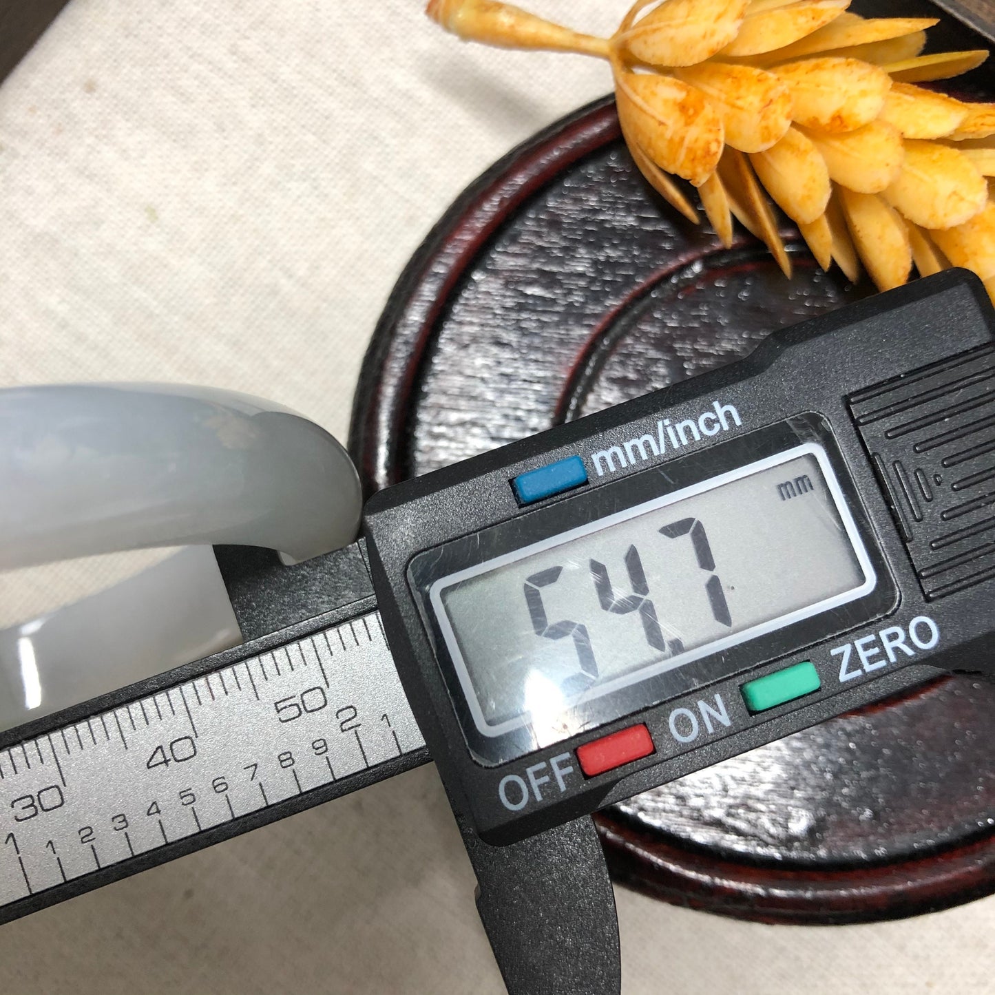 54.8mm Grade A Myanmar Icy Translucent D-Shaped Jadeite Jade Bangle