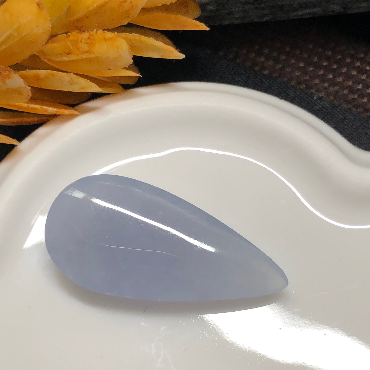 Grade A Lavender Water Drop Jadeite Jade Gemstone Pendant Customization