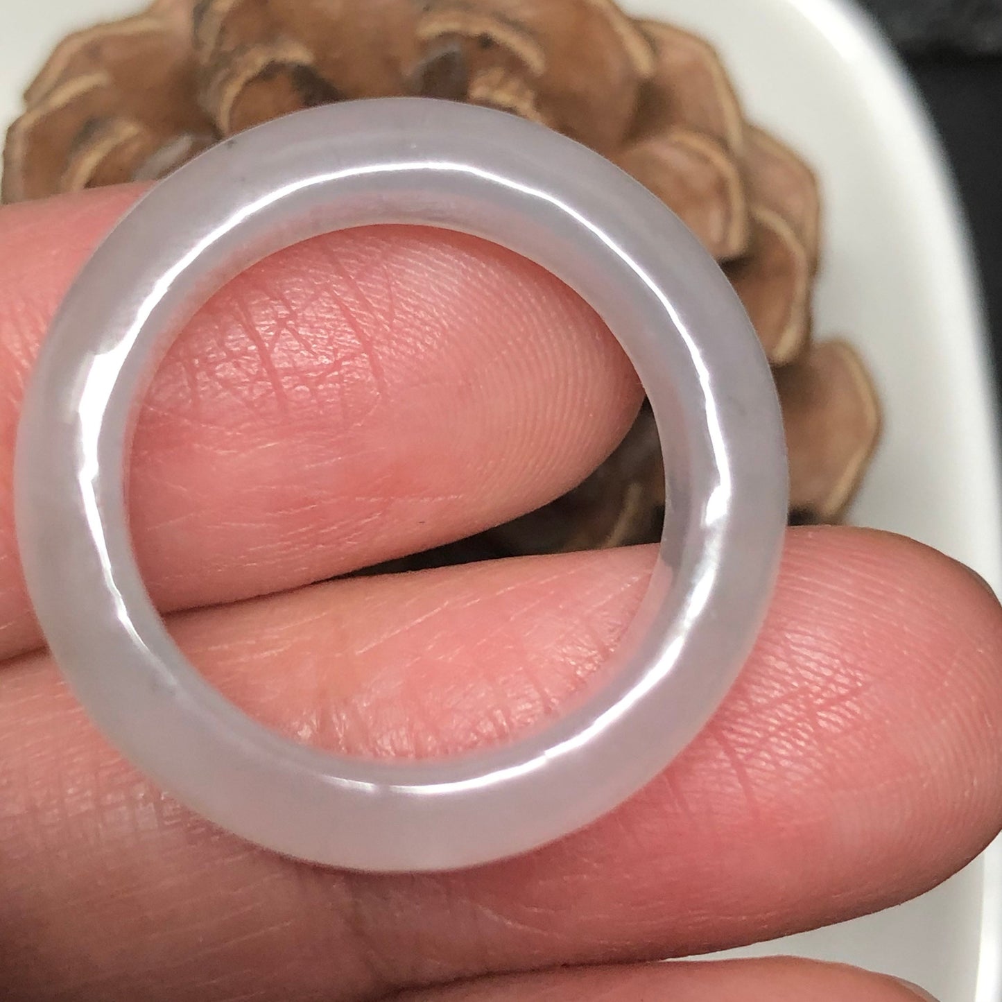 17.5mm Grade A Jadeite Jade Icy Band Ring