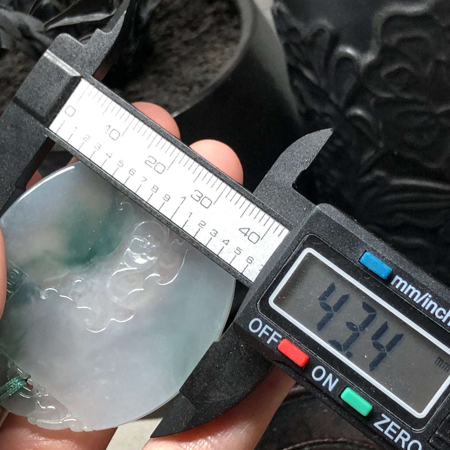 50.6mm Grade A Green Carved Dragon Bat Jadeite Jade Pendant RARE