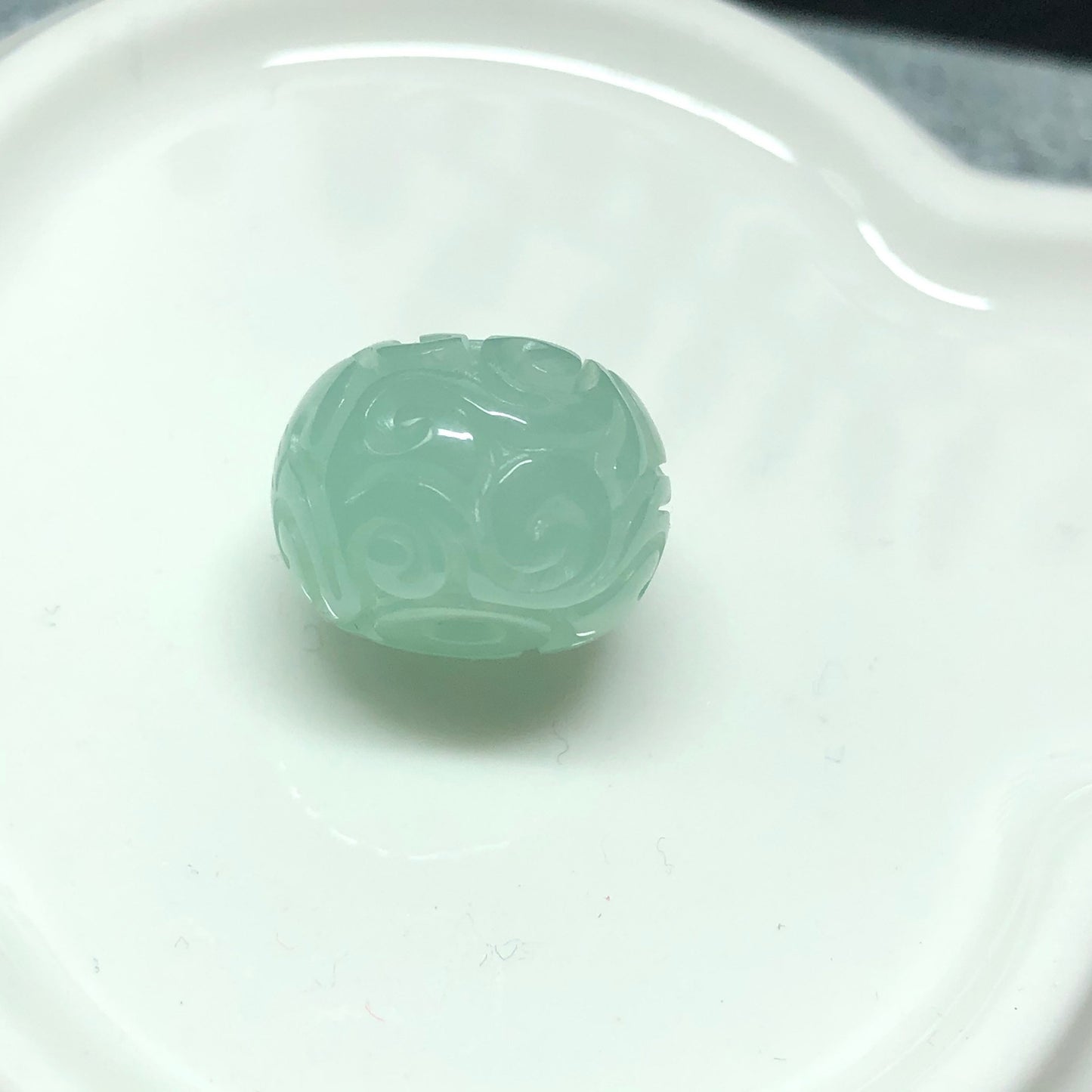 14.1 mm Grade A Apple Green Jadeite Jade Barrel Pendant Bracelet