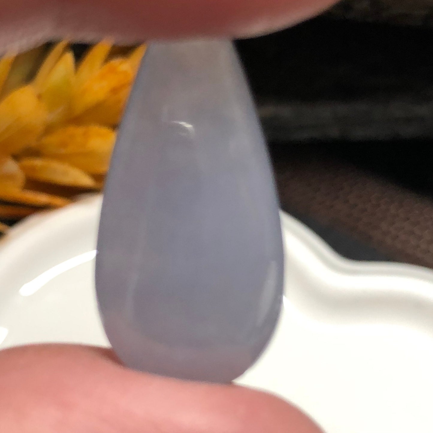 Grade A Lavender Water Drop Jadeite Jade Gemstone Pendant Customization