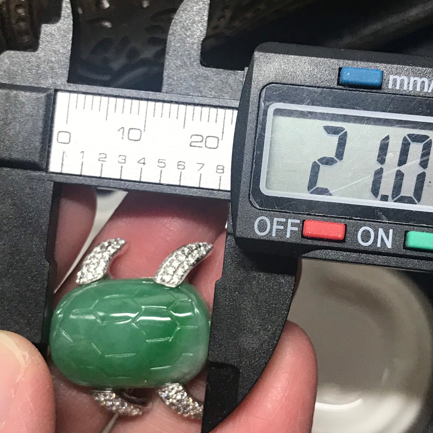 SALE: Grade A Green Jadeite Jade Unique Turtle Pendant 925 Silver