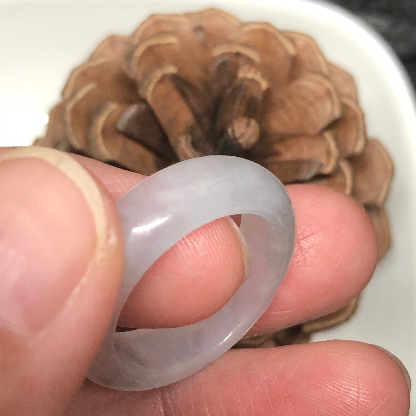 17.5mm Grade A Jadeite Jade Icy Band Ring