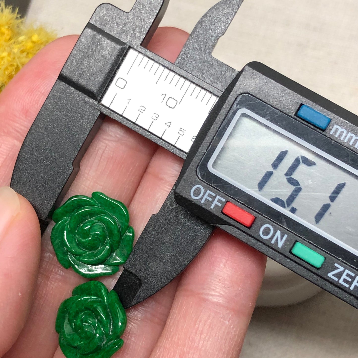 Grade A Carved Green Jadeite Jade Flower Gemstone Pendant Earring Customization