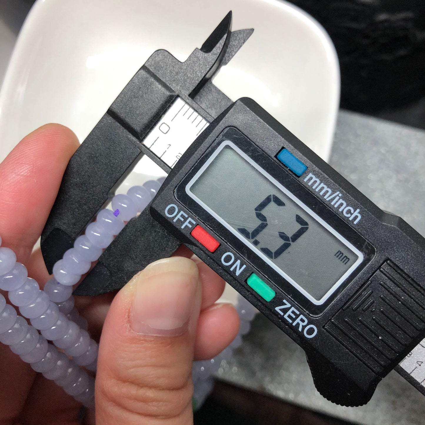 5.6 mm Grade A Dainty Icy Rich Lavender Bead Jadeite Jade Bracelet 225mm length