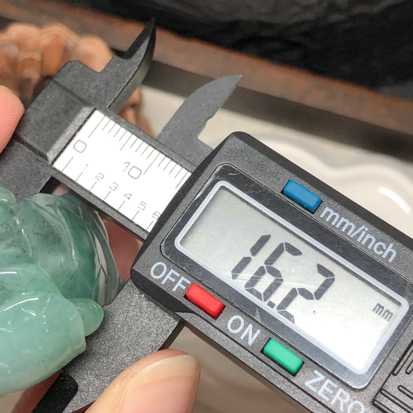 39.5 mm Certified Myanmar Grade A Jadeite Icy Green Wuji Turtle Display Figurine or Pendant