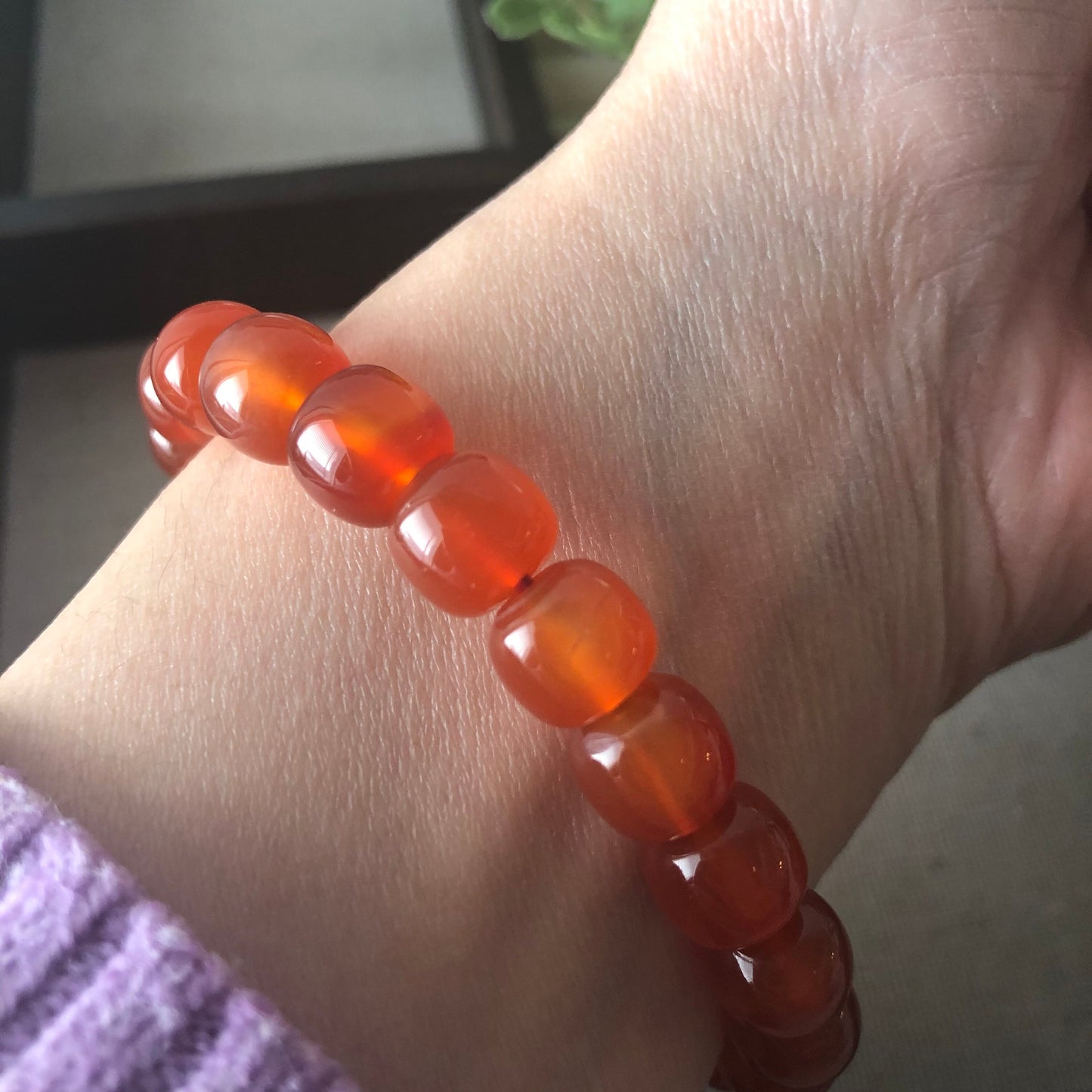 Red Agate Grade A Natural Bead Bracelet Health Circulation