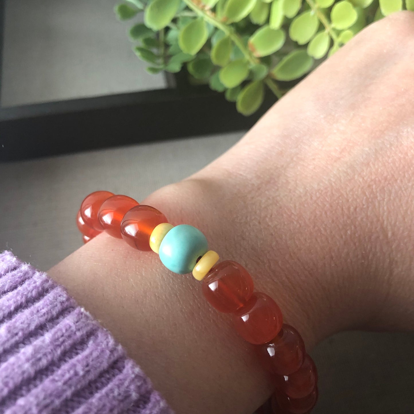 Red Agate Grade A Natural Bead Bracelet Health Circulation