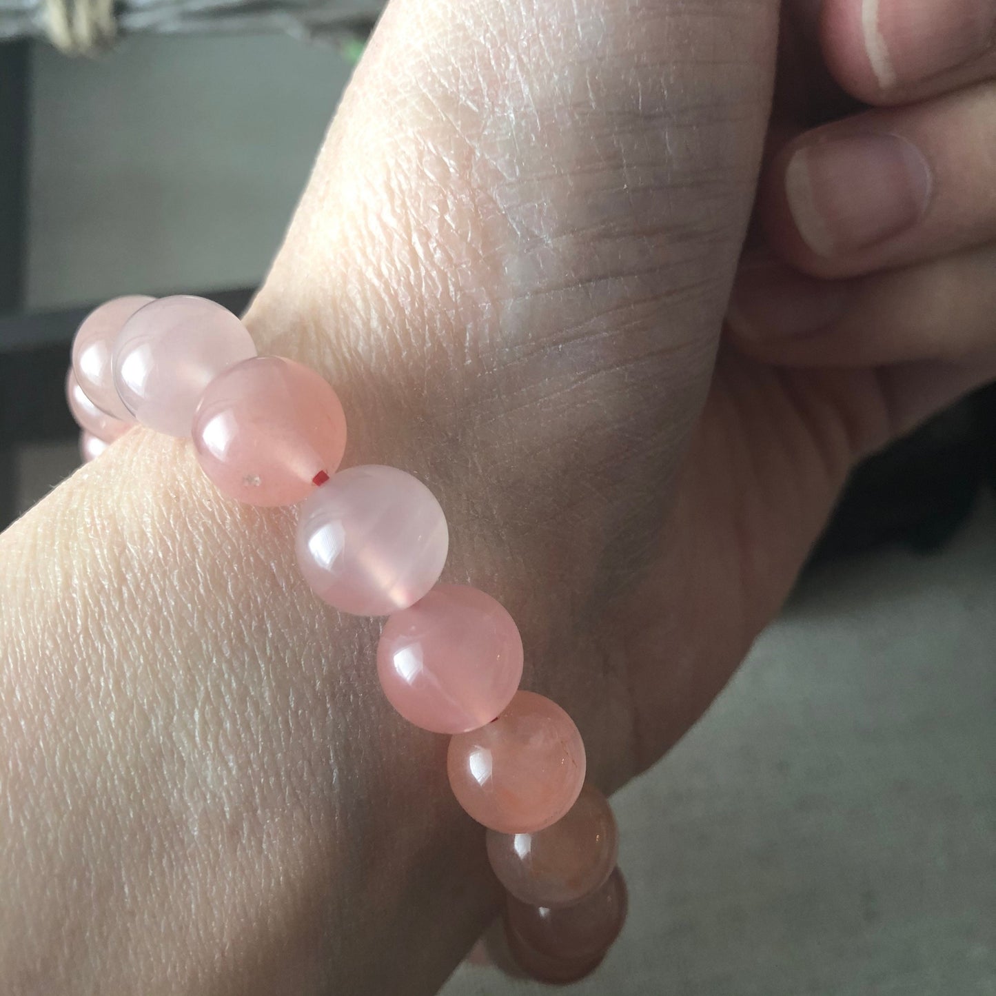 10mm Red Agate Grade A Natural Bead Bracelet Health Circulation Red Pink Tone