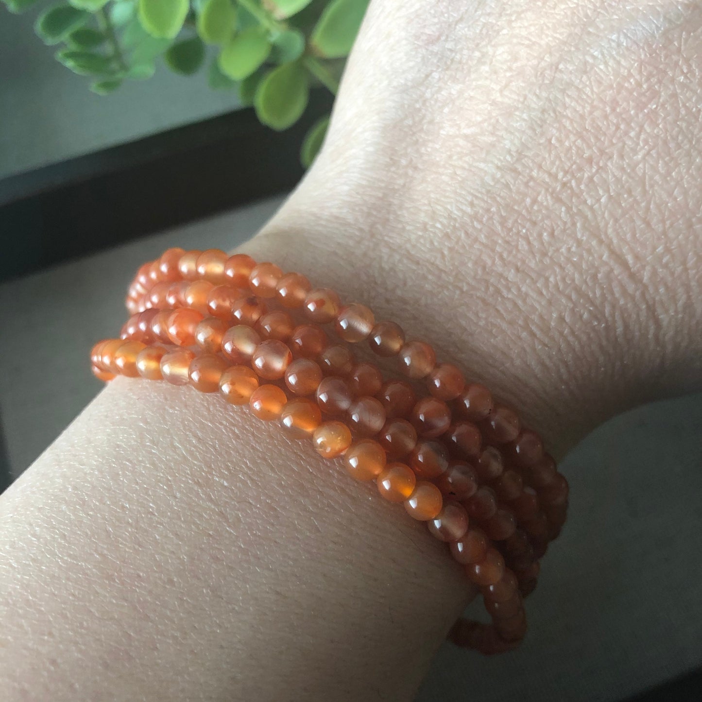 NEW Red Agate Grade A Natural Bead Bracelet Health Circulation Bright Red Tone