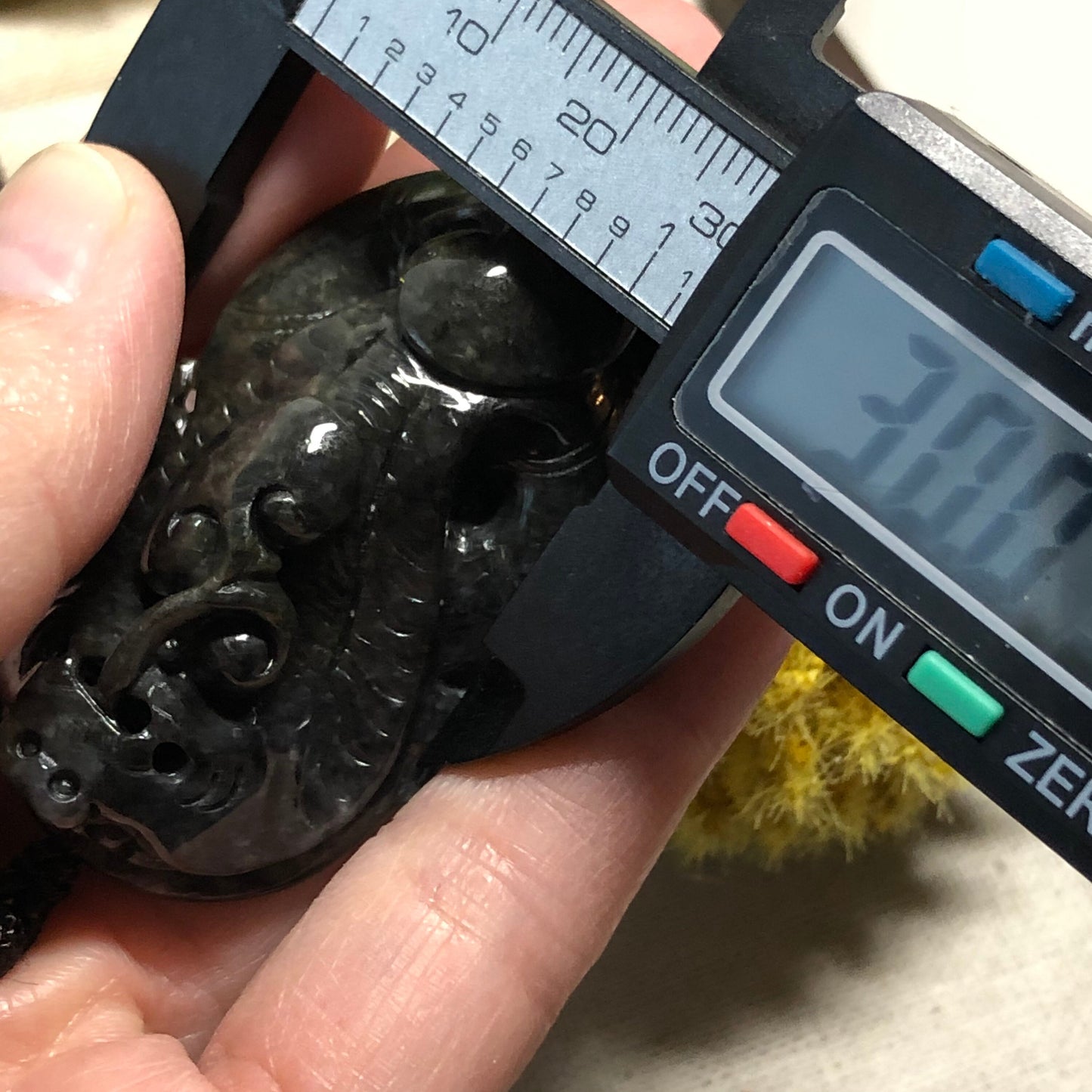 61.6mm Jadeite Jade Wuji Carved Snake Keychain or Pendant Display Figurine Grade A Certified