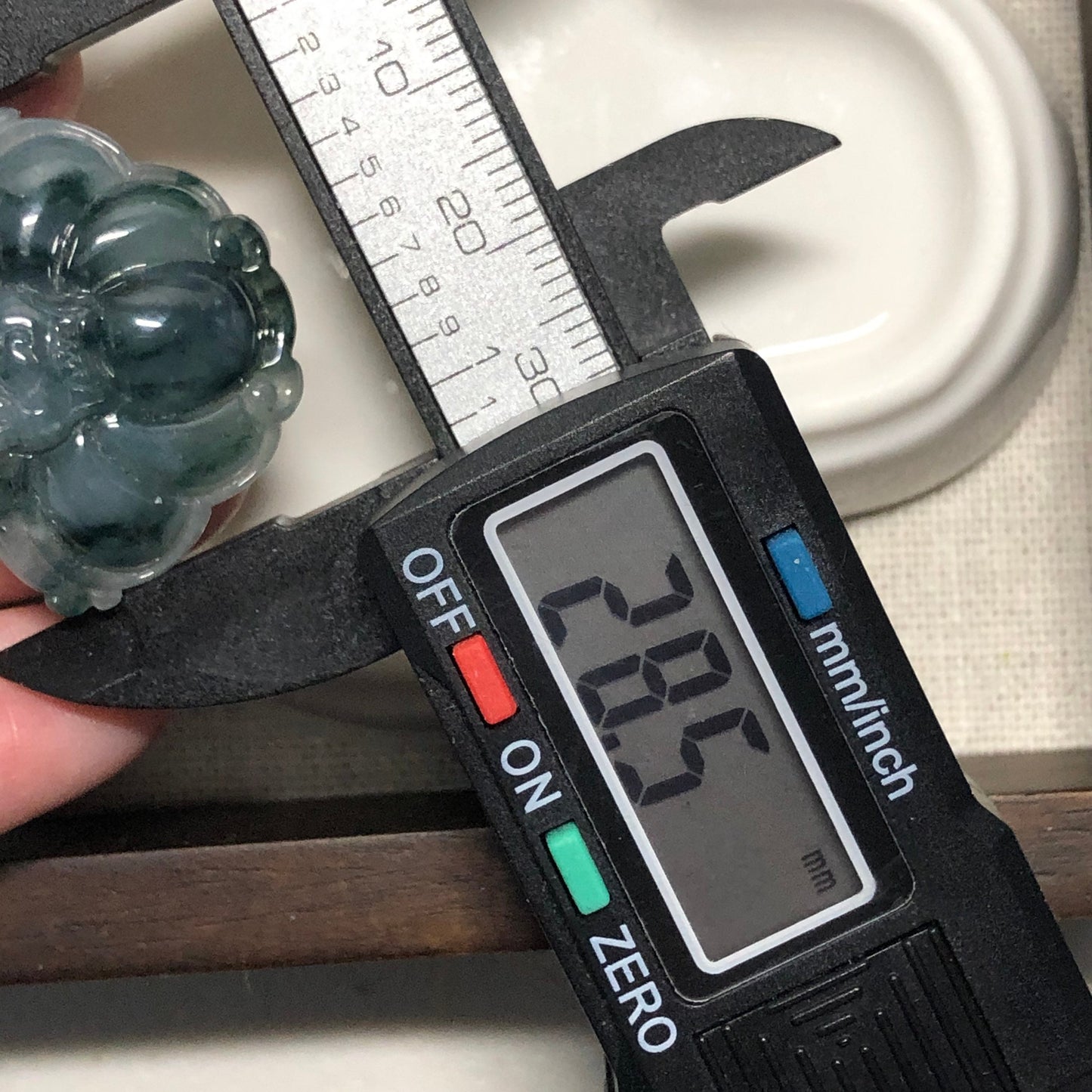 SALE: 28.5 mm Grade A Icy Dark Green Wuji Carved Bat Jadeite Jade Pendant