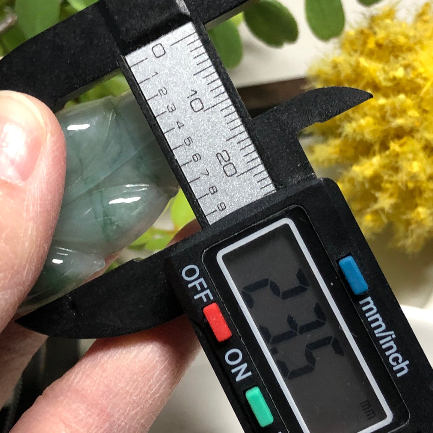 SALE 49.3 mm Grade A Green Float Gradient Lines Jadeite Jade Big Leaf with 925 sterling silver buckle