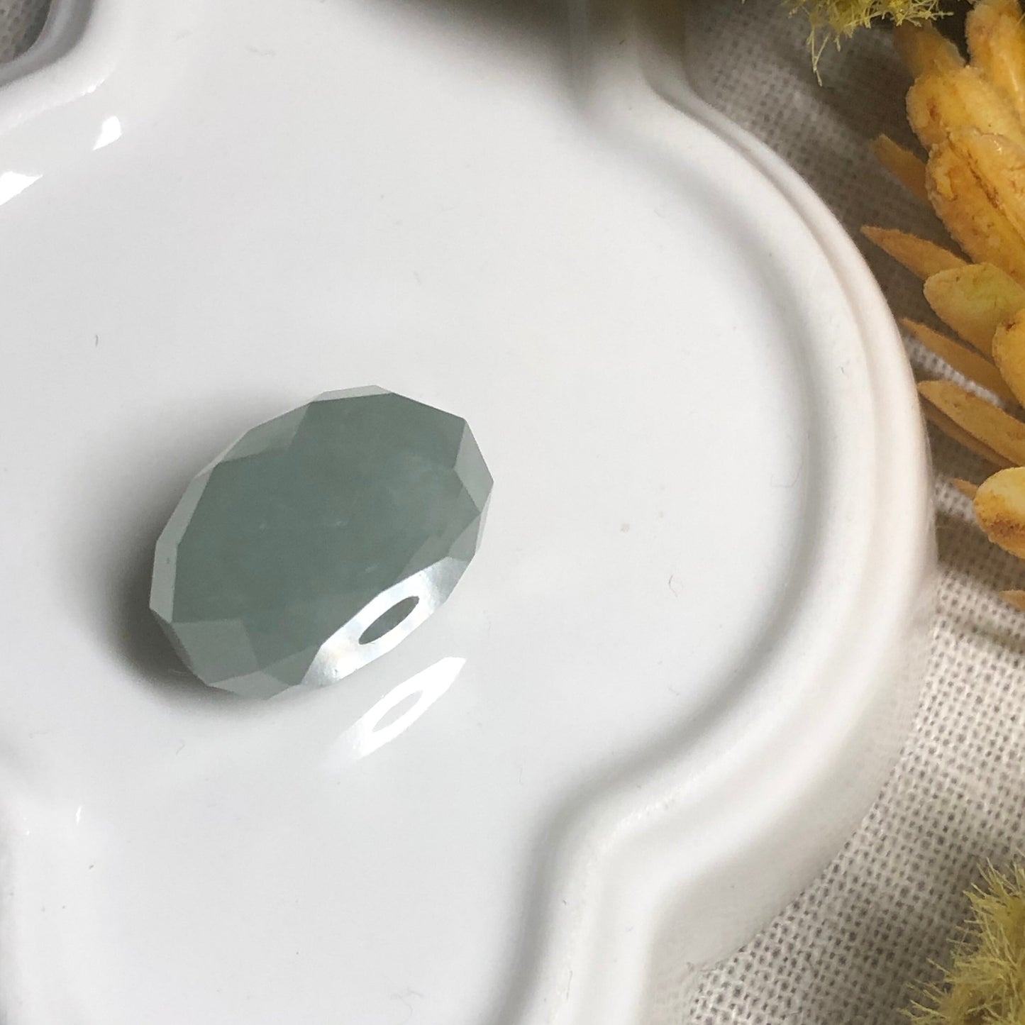 18 mm Grade A Icy Glutinous Diamond Cut Water Lake Green Jade Jadeite Barrel Pendant Bracelet