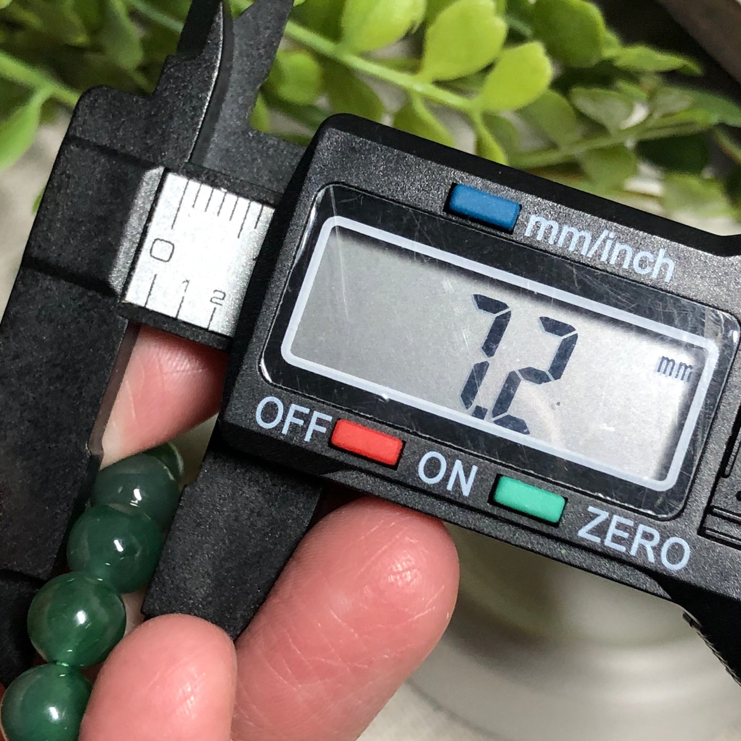 7mm Grade A Carved Icy Green Round Shaped Bead Jade Bracelet 24pcs