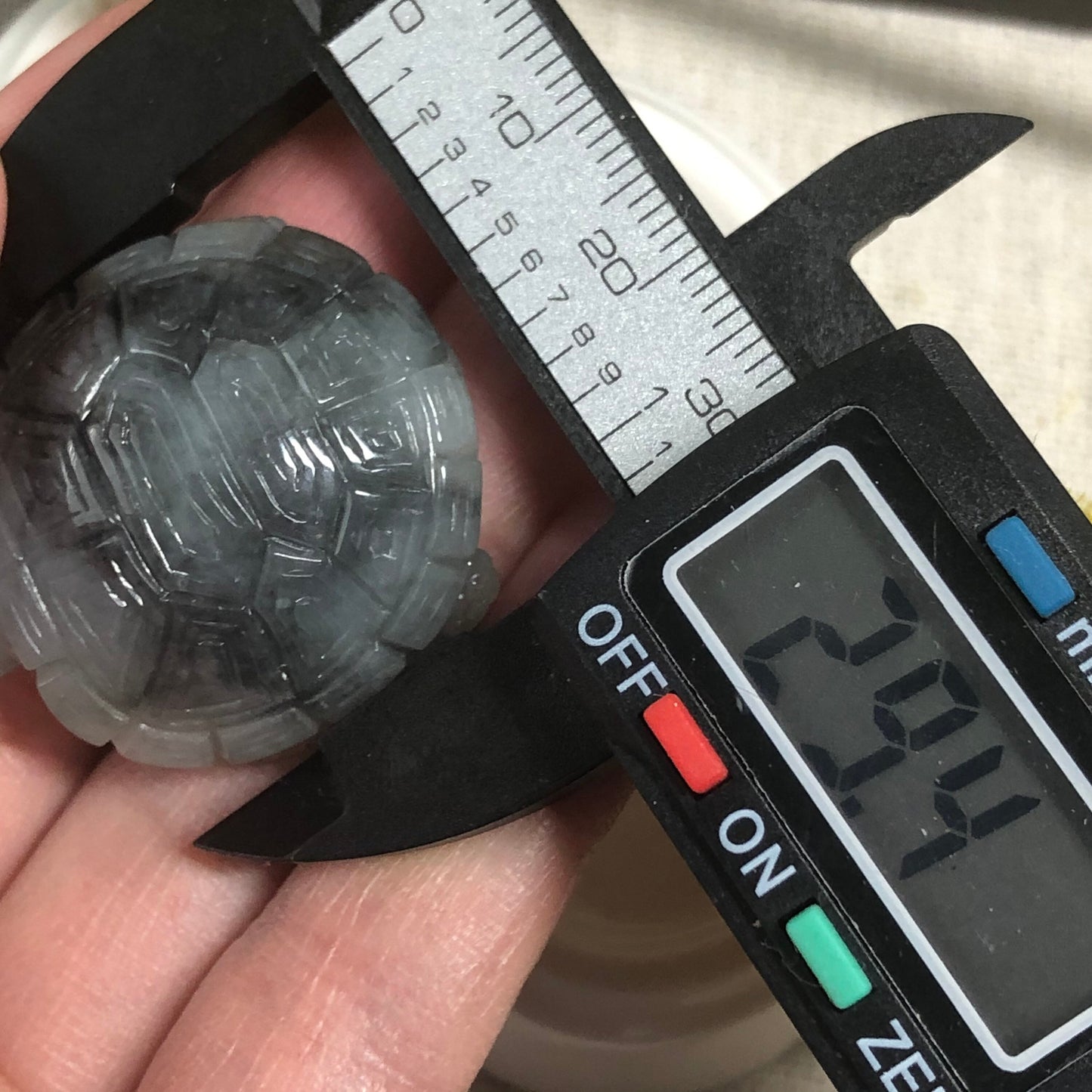 38.4mm Grade A Wuji Black Carved Turtle Jadeite Jade Display Figure