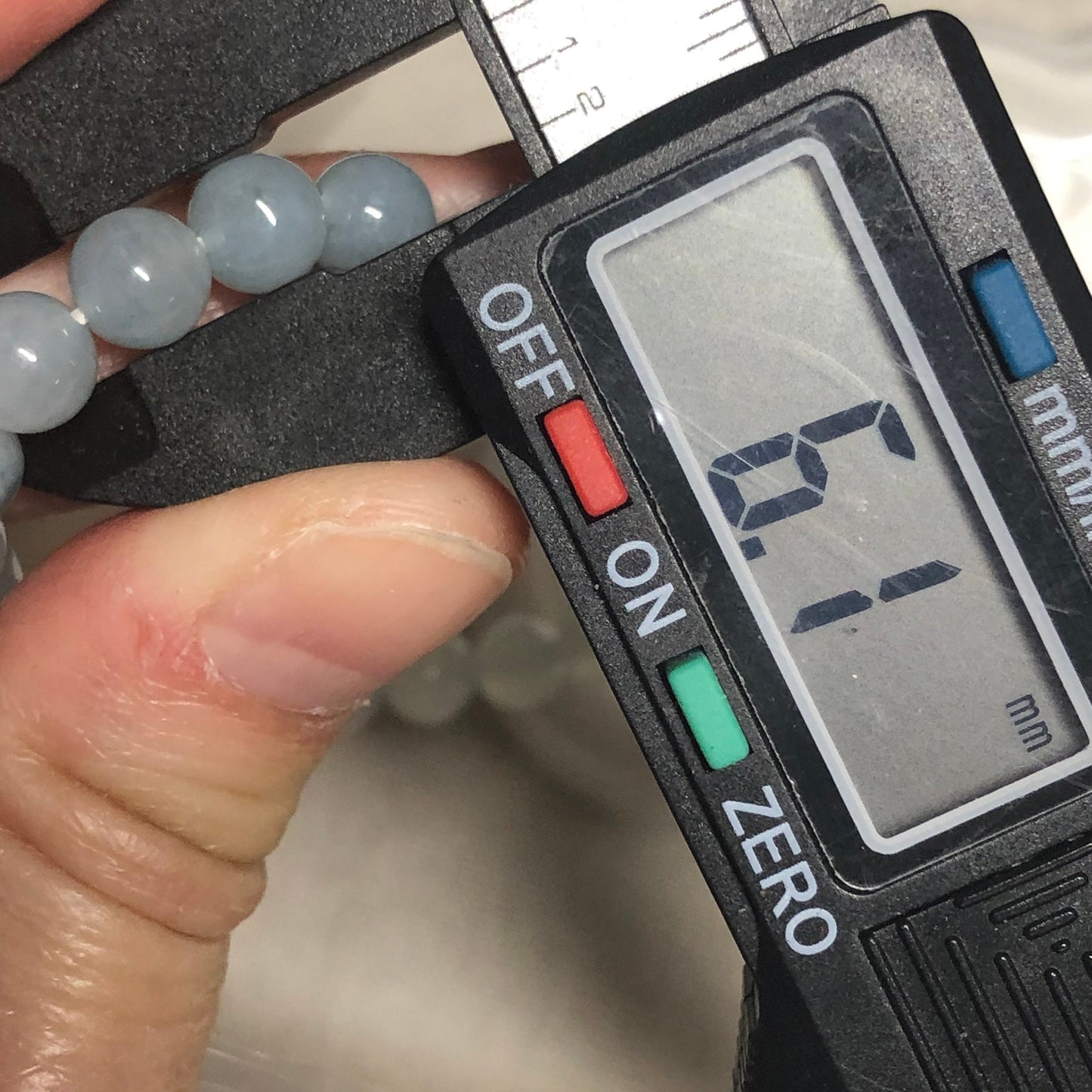 6 mm Certified Grade A Icy Sky Blue Jade Jadeite Bead Bracelet 27pcs