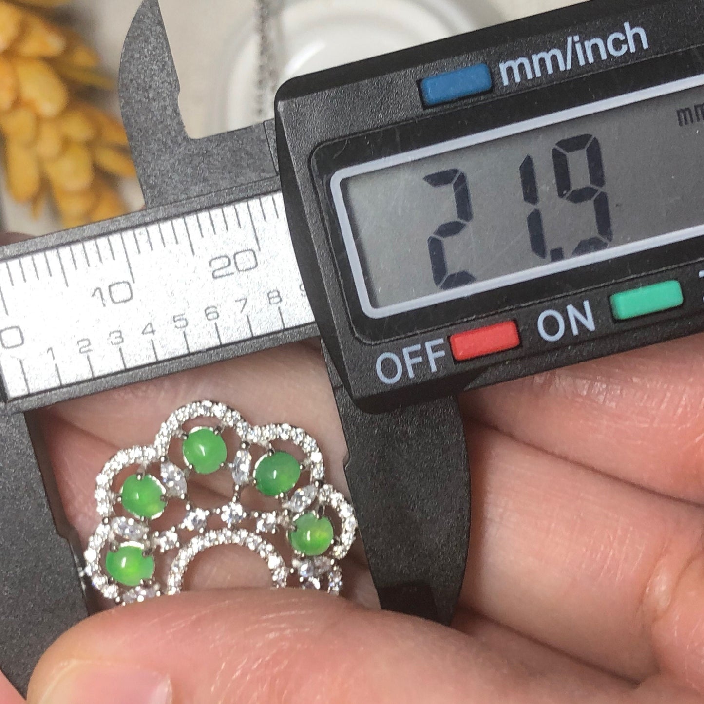 SALE: 35.7mm Grade A Mini Cabochon Round Jadeite Jade Pendant Necklace 925K Silver