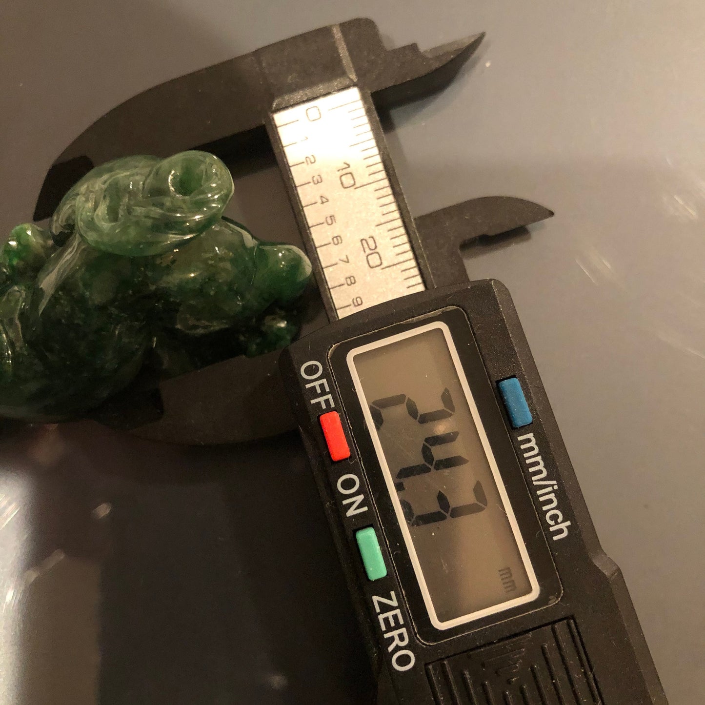 61.9 mm Certified Myanmar Grade A Jadeite Jade Green Dog Display Figurine