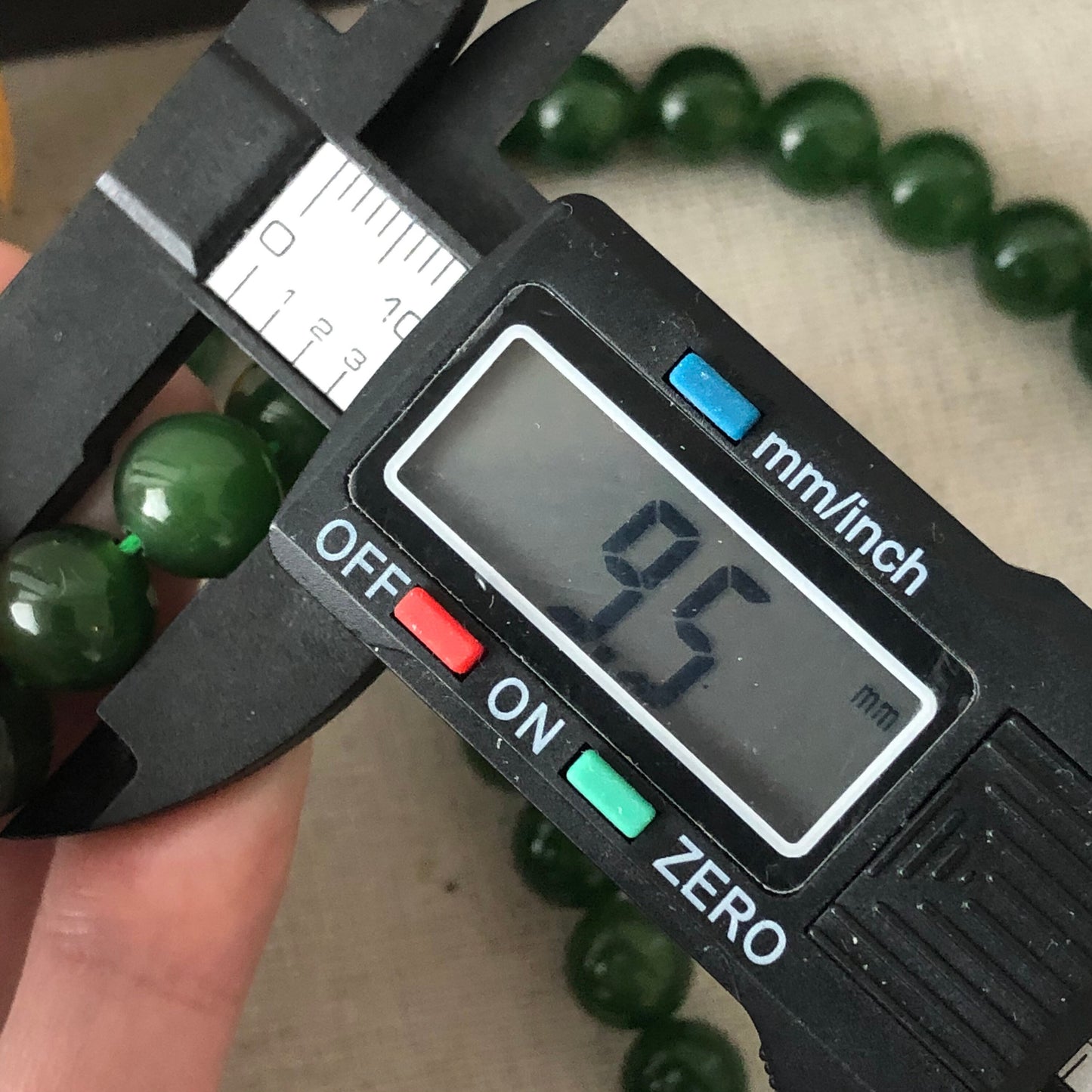 Reserved: 9.5mm Grade A Hetian Jade Nephrite Imperial Green Jadeite Jade Bracelet 48 bead necklace or bracelet. RARE
