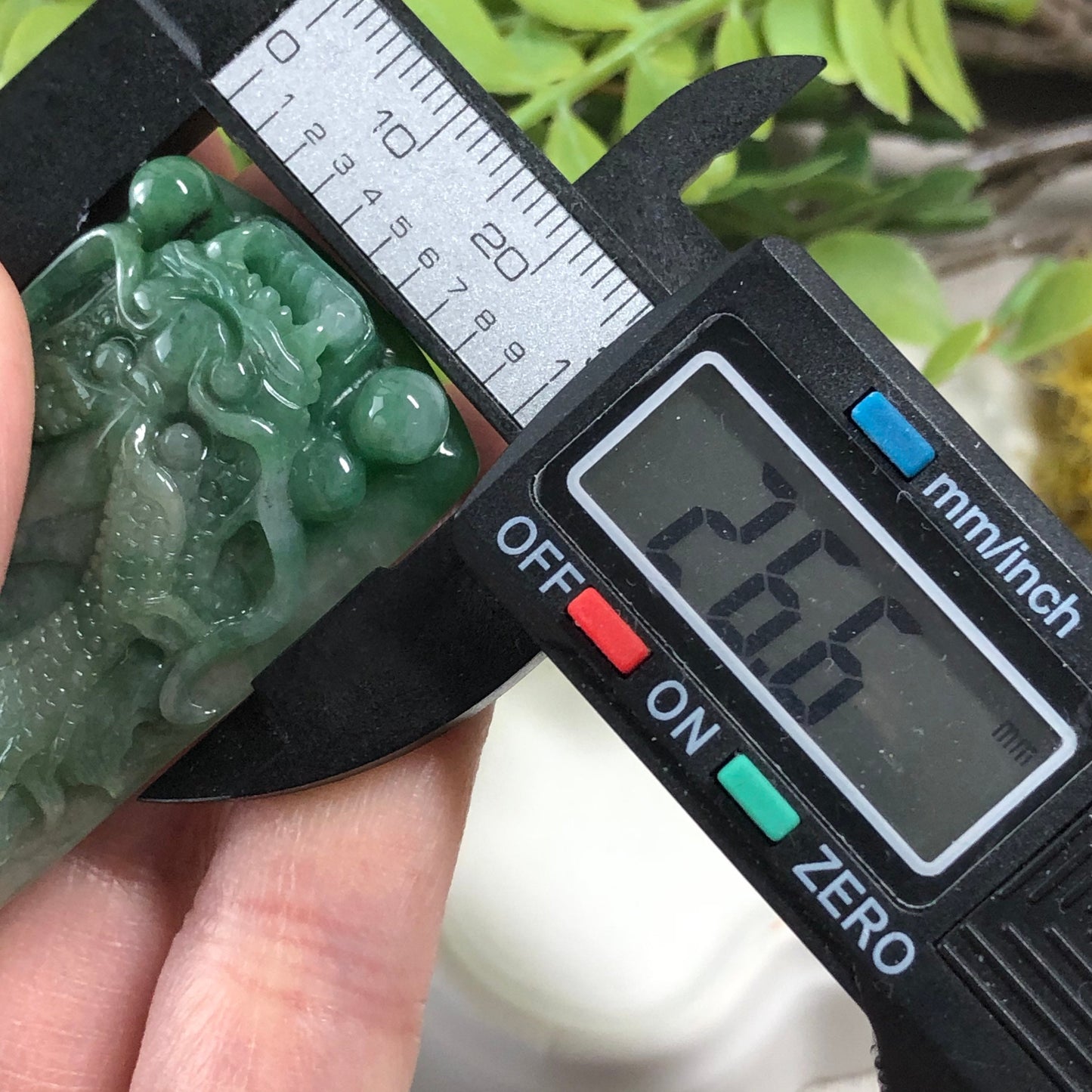 50.3 mm Grade A Green Carved Jadeite Jade Dragon Pendant