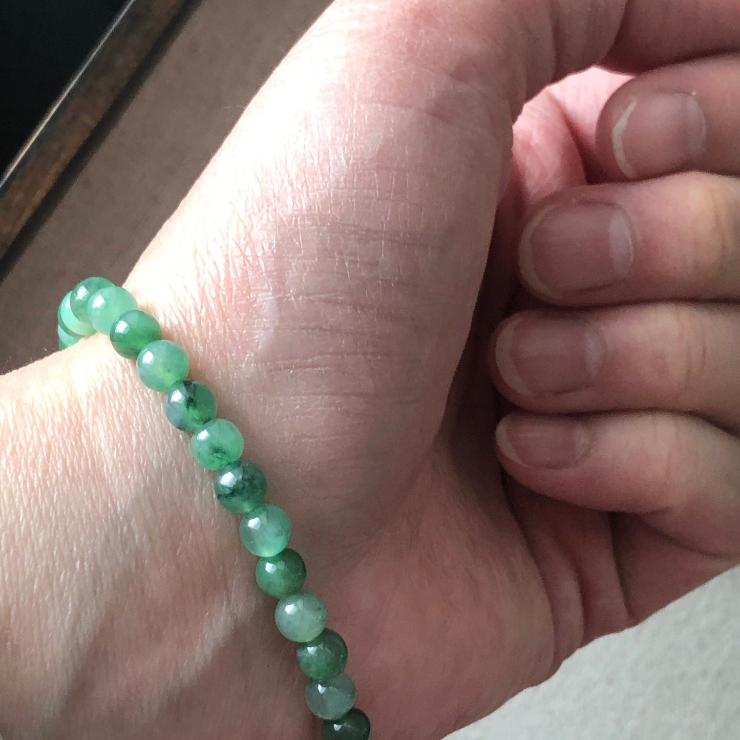 5 mm Icy Green Jade Jadeite Bead Bracelet 38pcs
