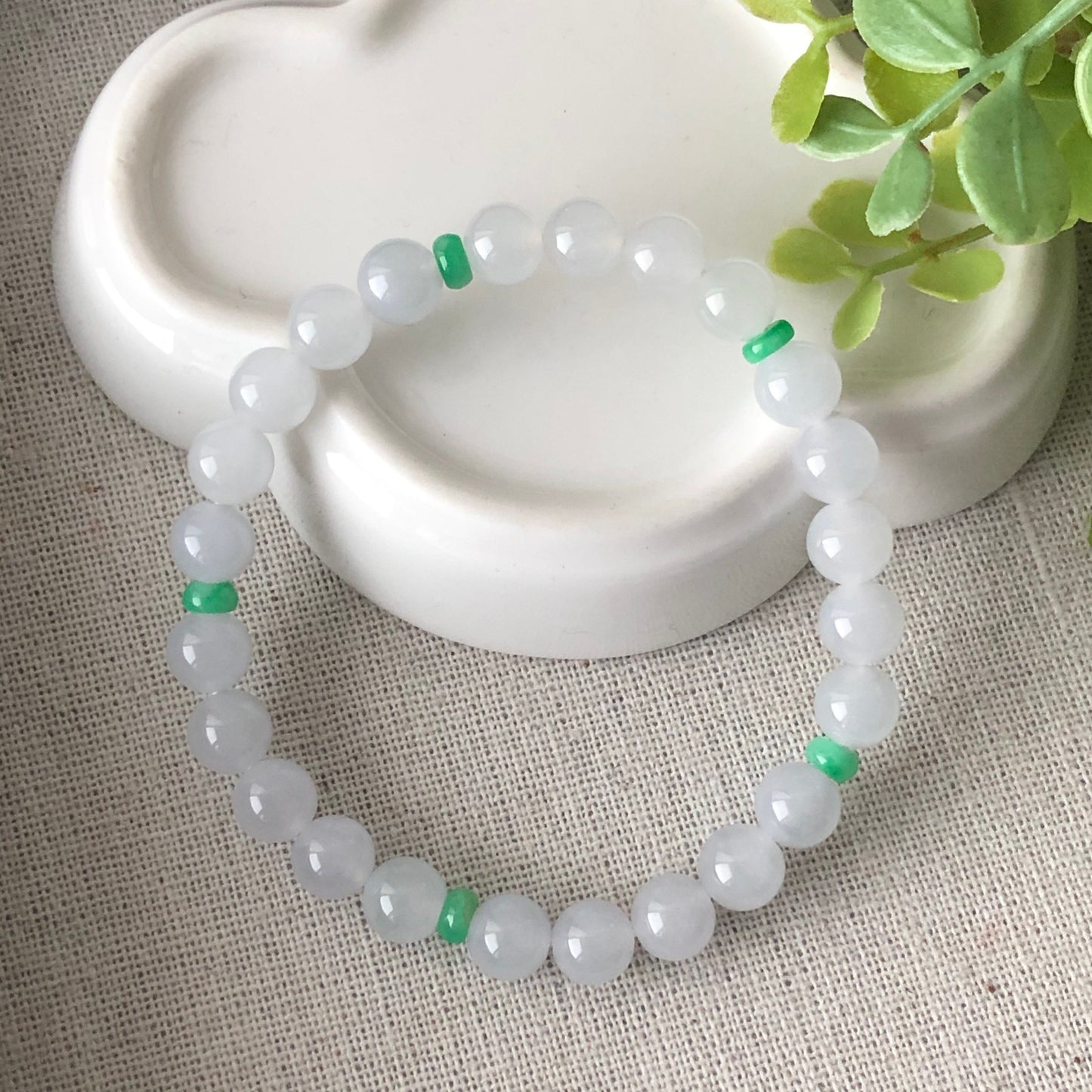 7 mm Grade A Icy Moist Jade Bead Bracelet 24pcs. - LAST ONE!