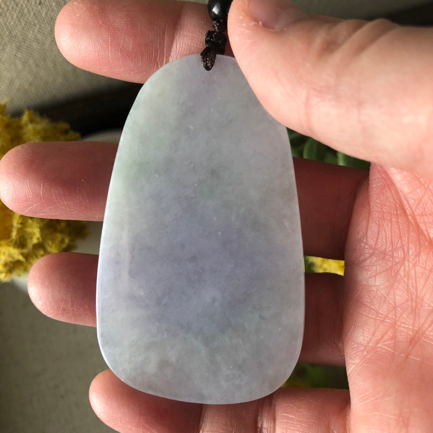 66mm Jadeite Jade Icy Glutinous Carved Flower Bird Landscape Pendant