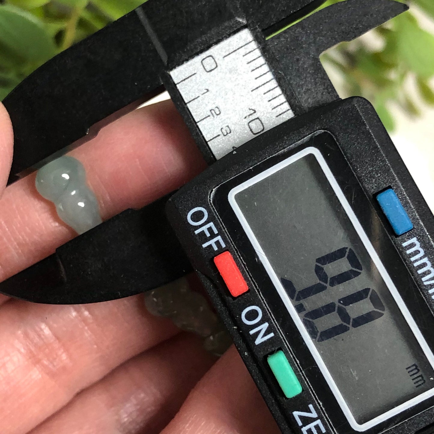 9.8mm Icy Sky Blue Jadeite Jade Gourd Bead Bracelet 19 pcs. RARE