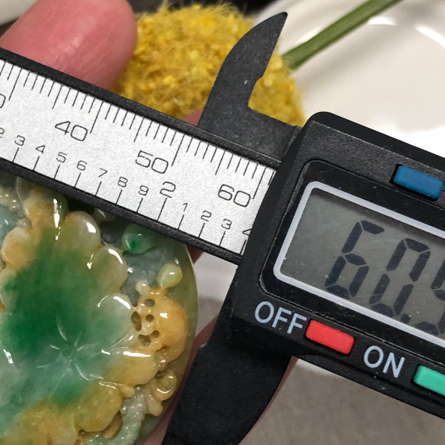 Reserved: 60 mm Jadeite Jade Yellow Green Carved Bird Flowers Pendant RARR
