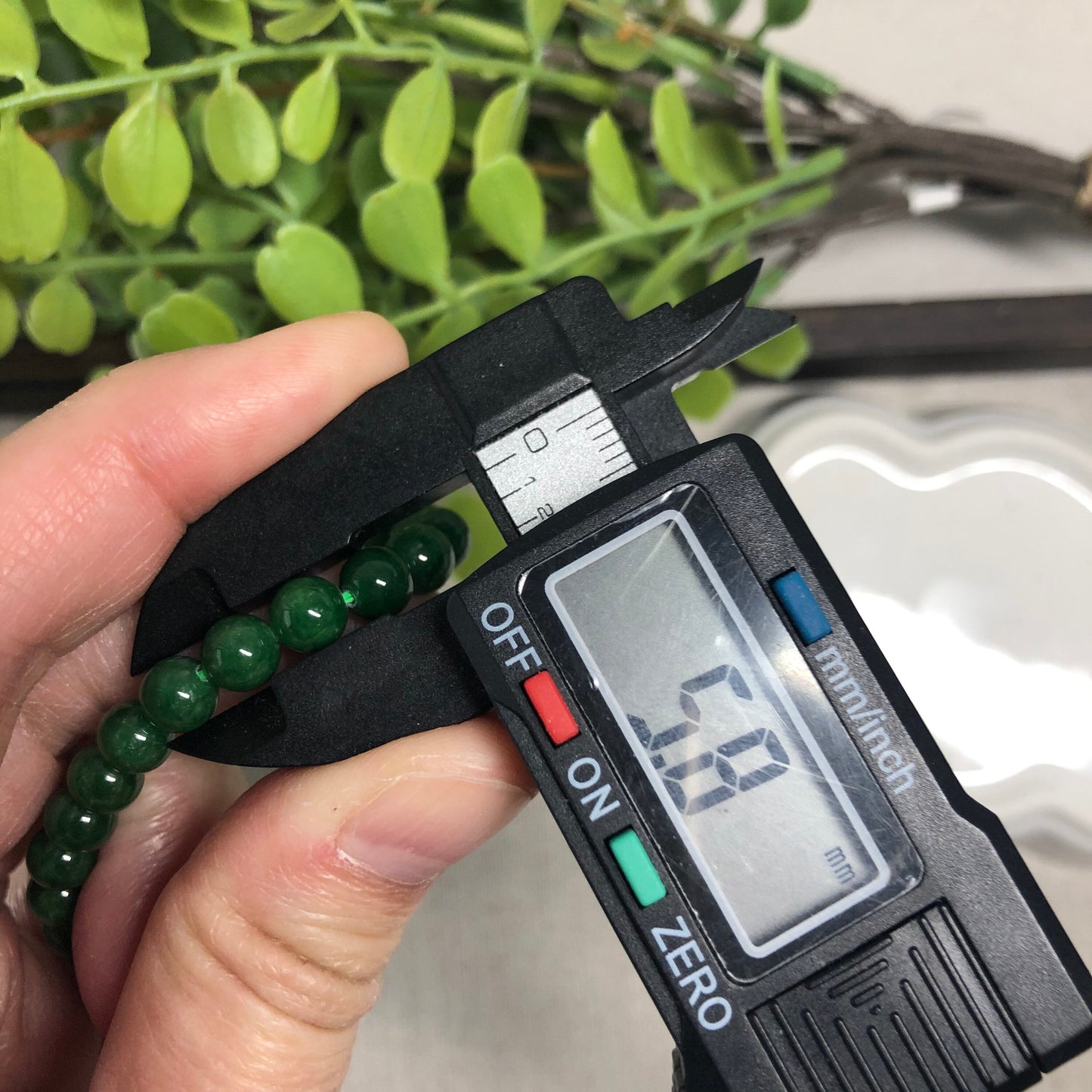 5.8 mm Jadeite Jade Imperial Green Round Bead Bracelet Necklace 108pcs.