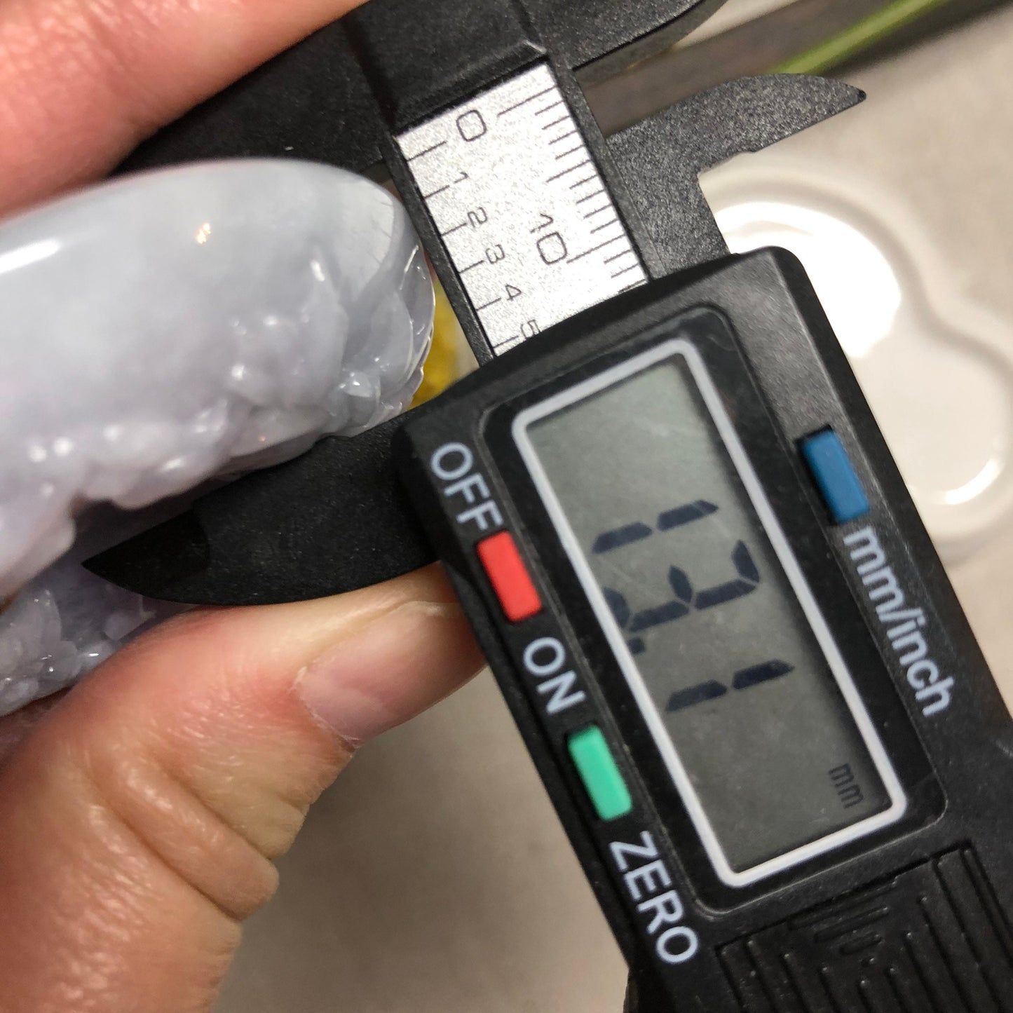 54.3 mm Jadeite Jade Lavender Green Carved Flowers Peace Donut Pendant