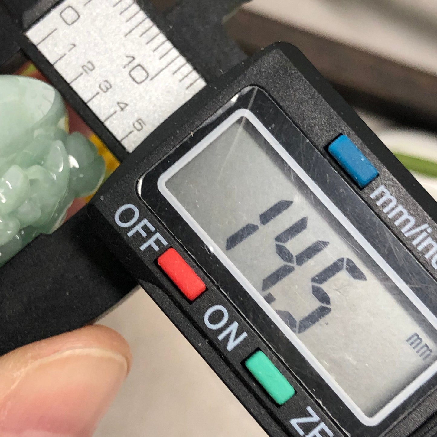 48.6 mm Jadeite Jade Green Carved Floral Peace Donut Pendant