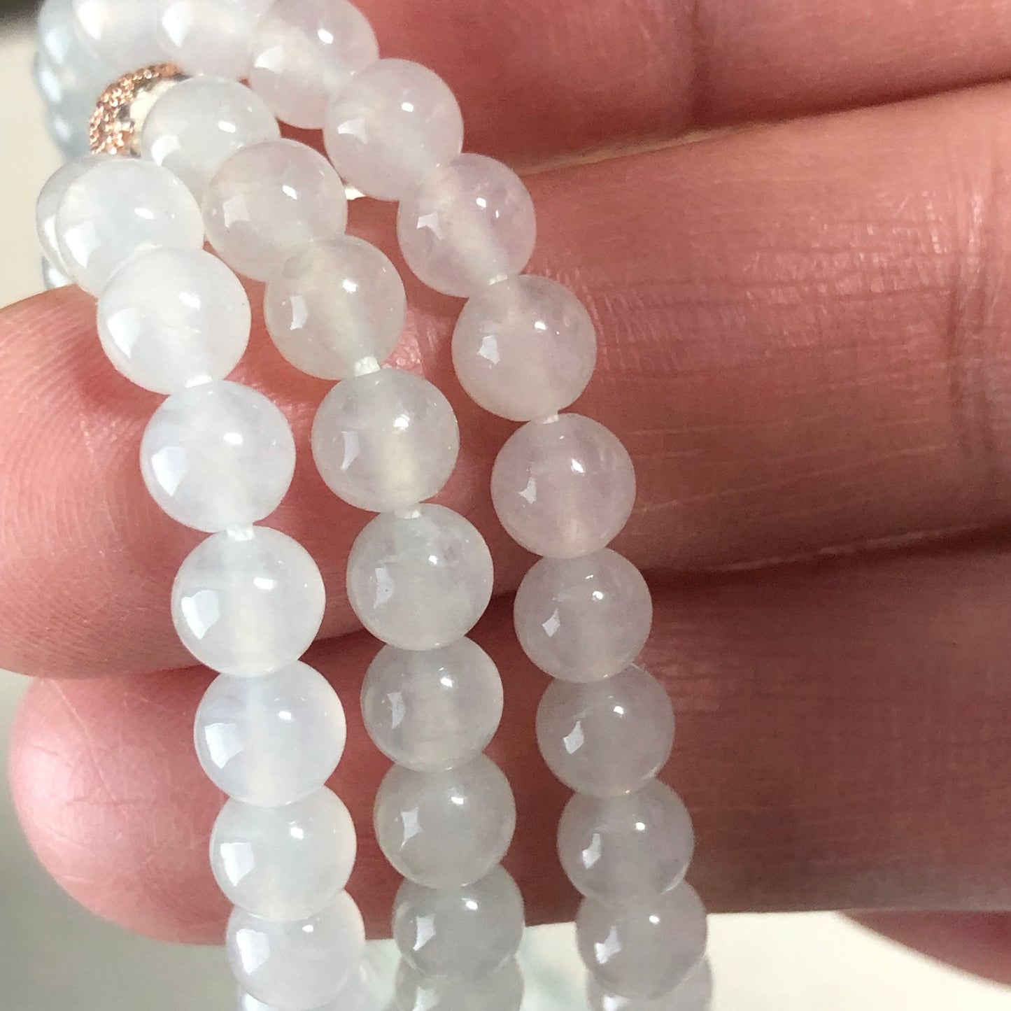 Reserved. 5.1 mm Grade A Icy Jadeite Jade Bead Bracelet Necklace 5.1 mm x 110 pcs.