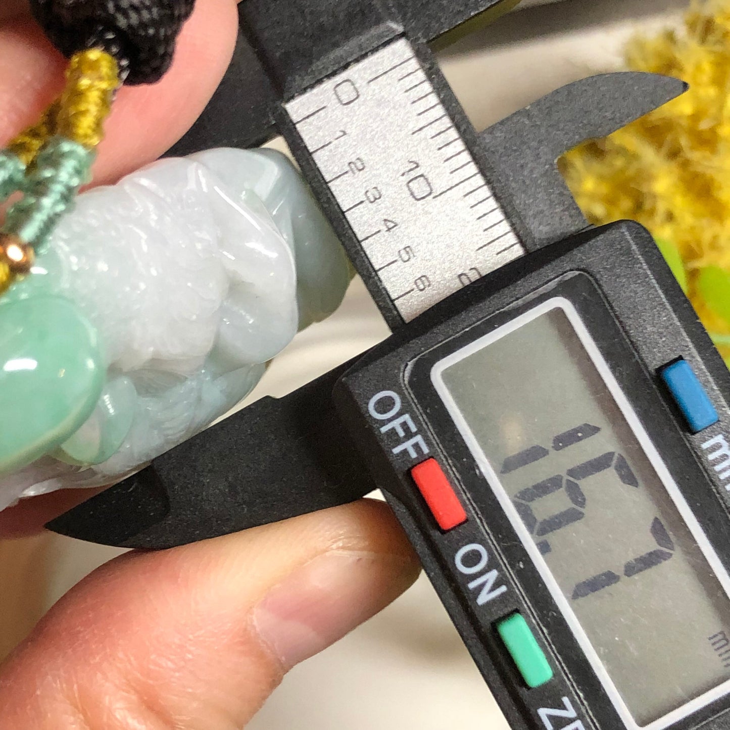 56.8 mm Jadeite Jade Yellow Green 3D Carved Dragon Pendant Charm