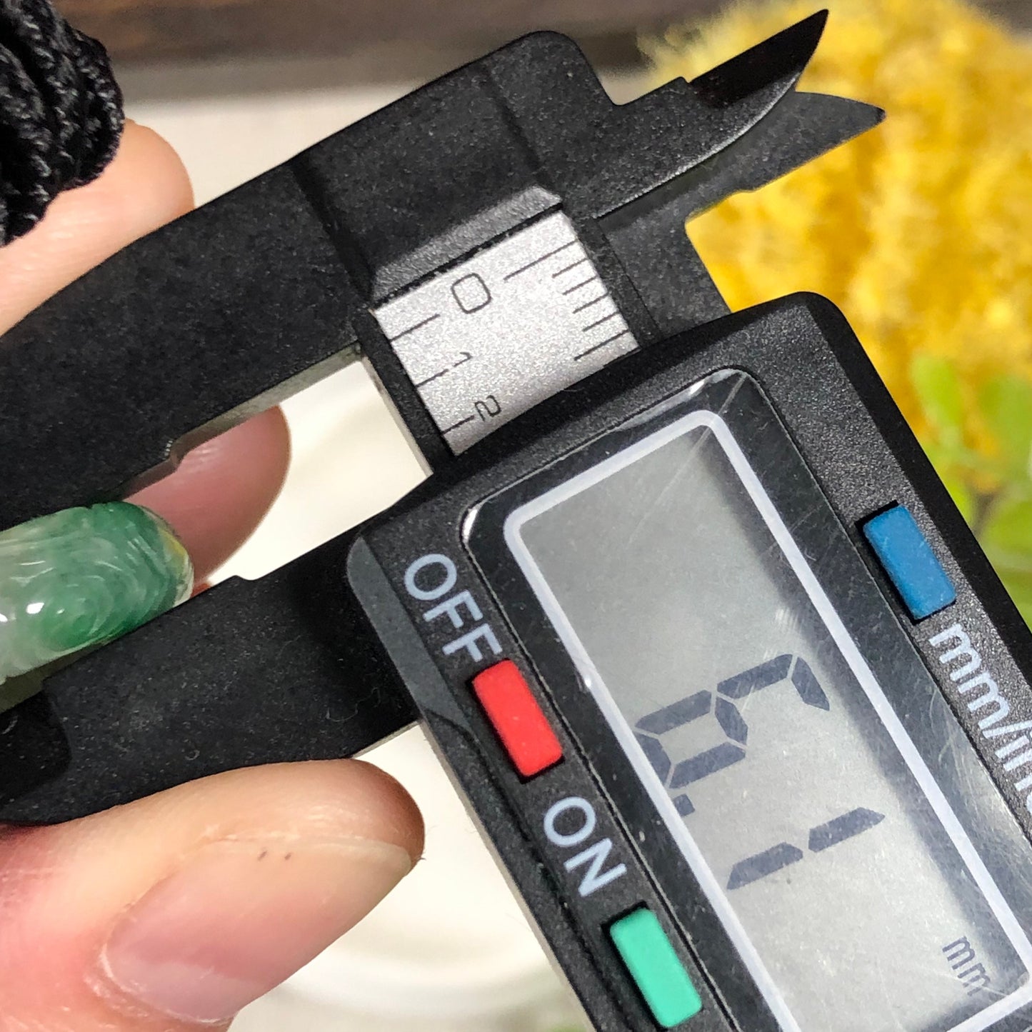 22.2mm Jadeite Jade Icy moss Green Carved Peace Donut Pendant