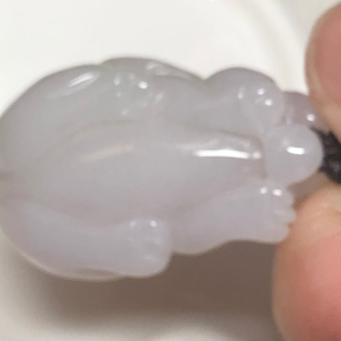 31.8 Grade A Jade Jadeite Icy Carved Bunny Rabbit Pendant Charm