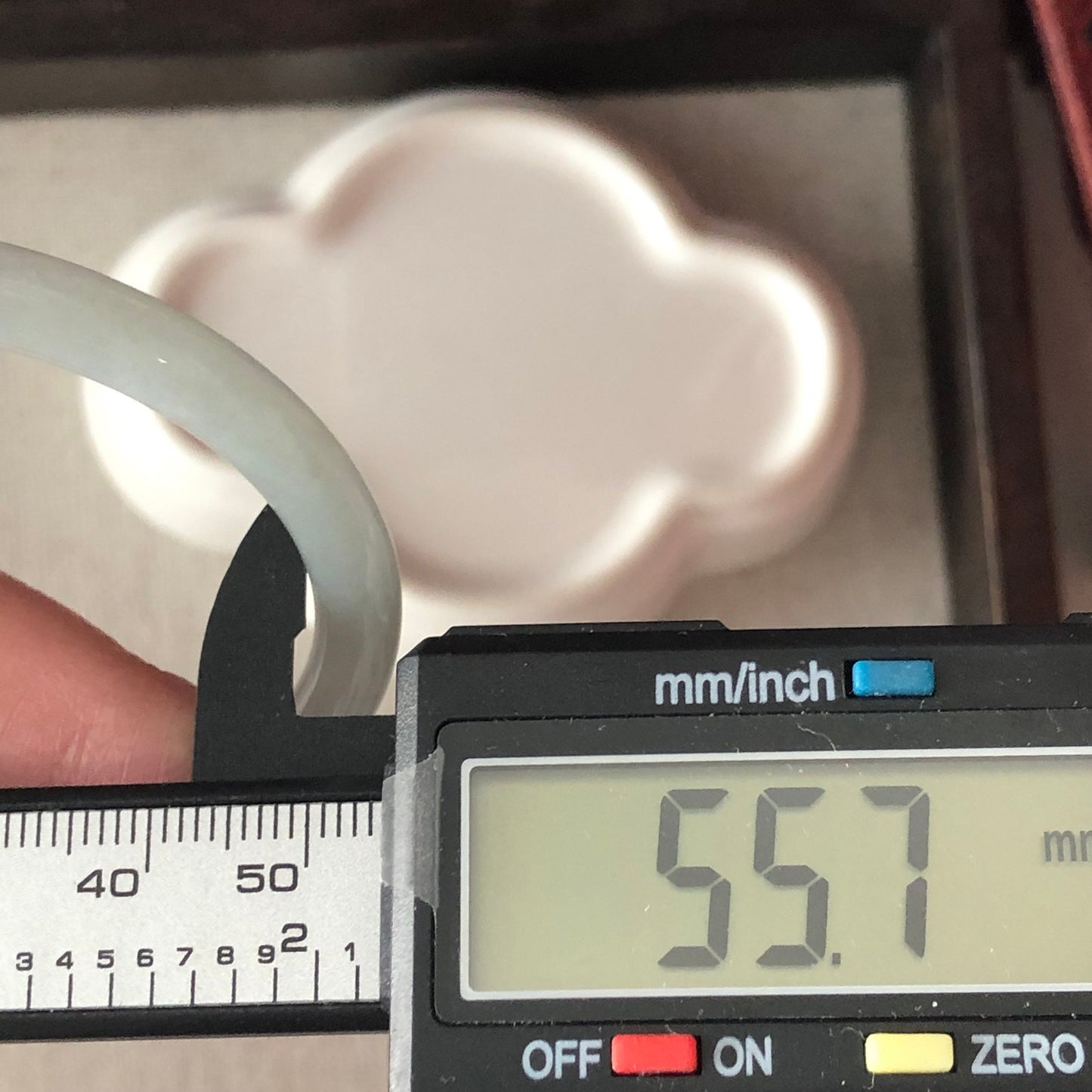 55.6mm Grade A Icy Tint Blue Jadeite Jade Bangle