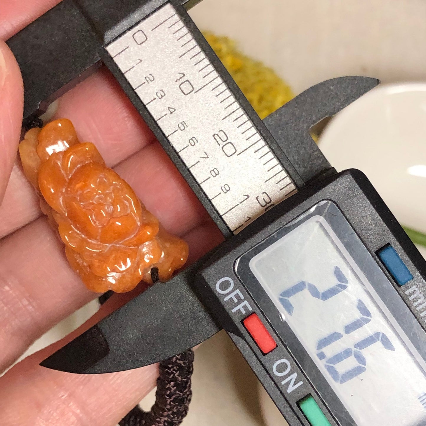 SALE: 27.6mm Grade A Red Brown Jadeite Jade Antique Carved Flower Bracelet