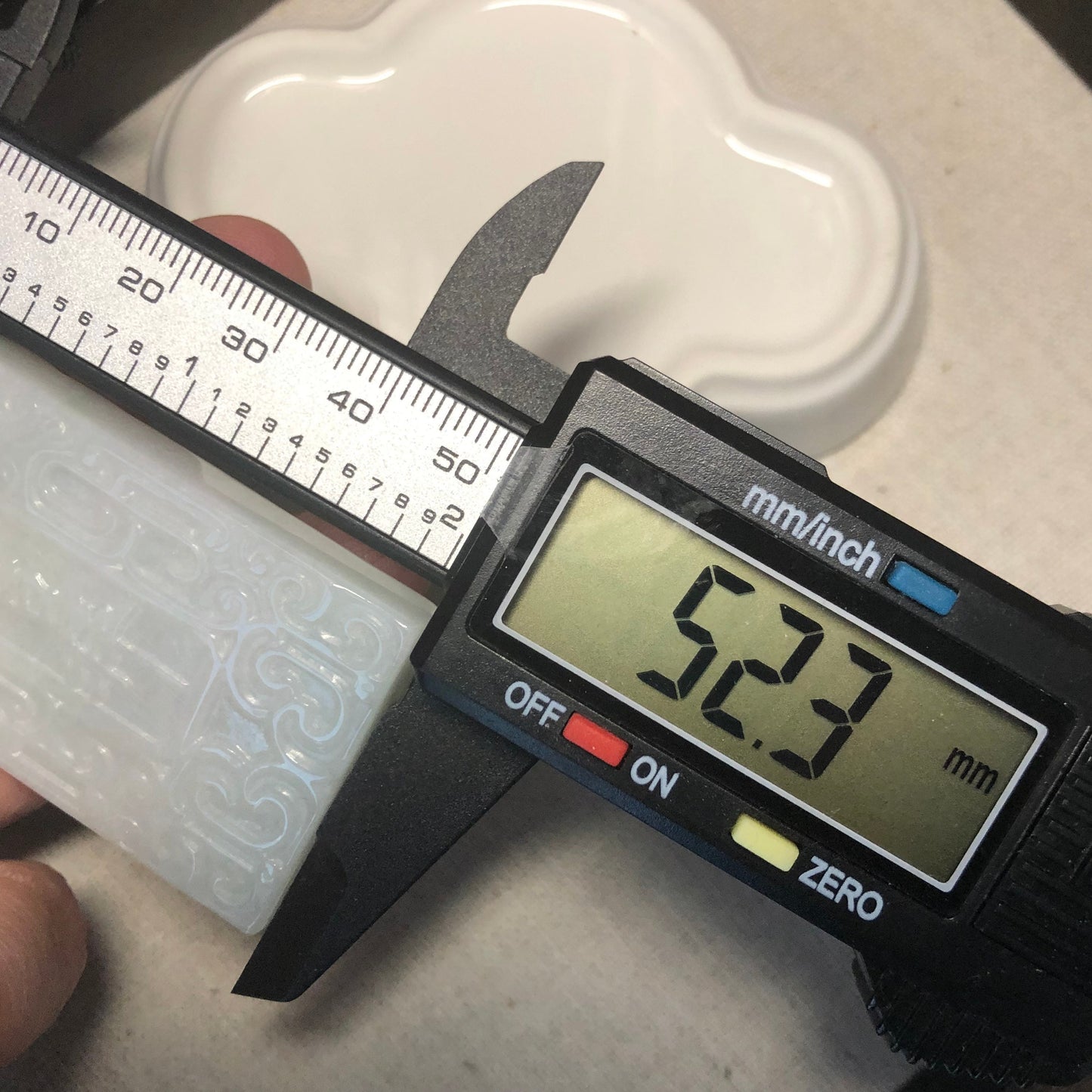 52mm Icy Jadeite Jade Carved Asian Character Happiness Pendant