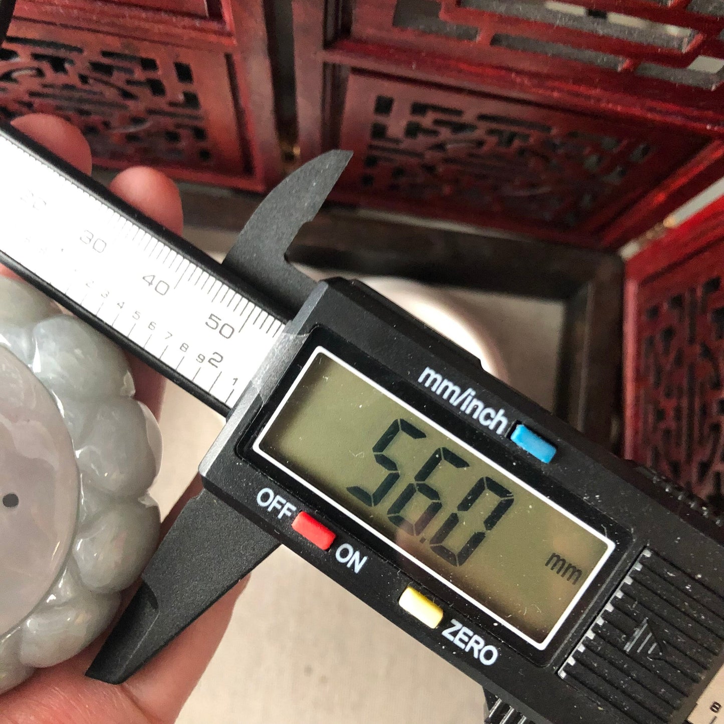 56mm Sky Blue Carved Pumpkin Incent Oil Holder Candy Jewelry Jadeite Jade Display Grade A