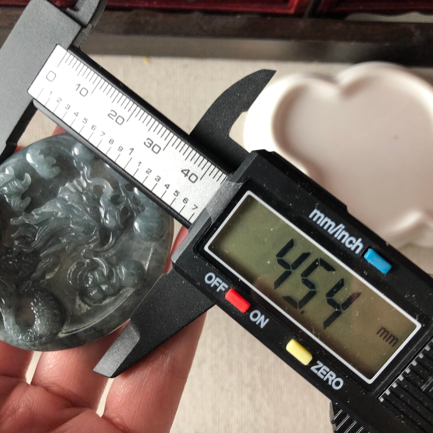 51.9 mm Wuji Green Jadeite Jade 3D Carved Dragon Pendant