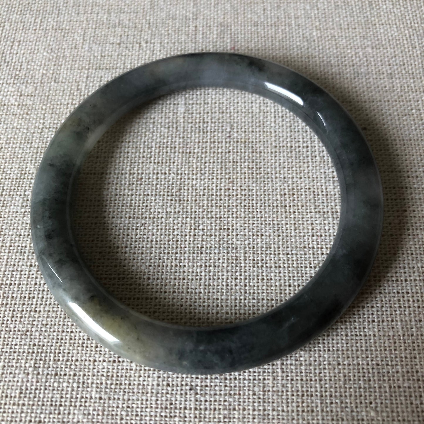 54-56 mm Jadeite Jade Icy Black Wuji Bangle