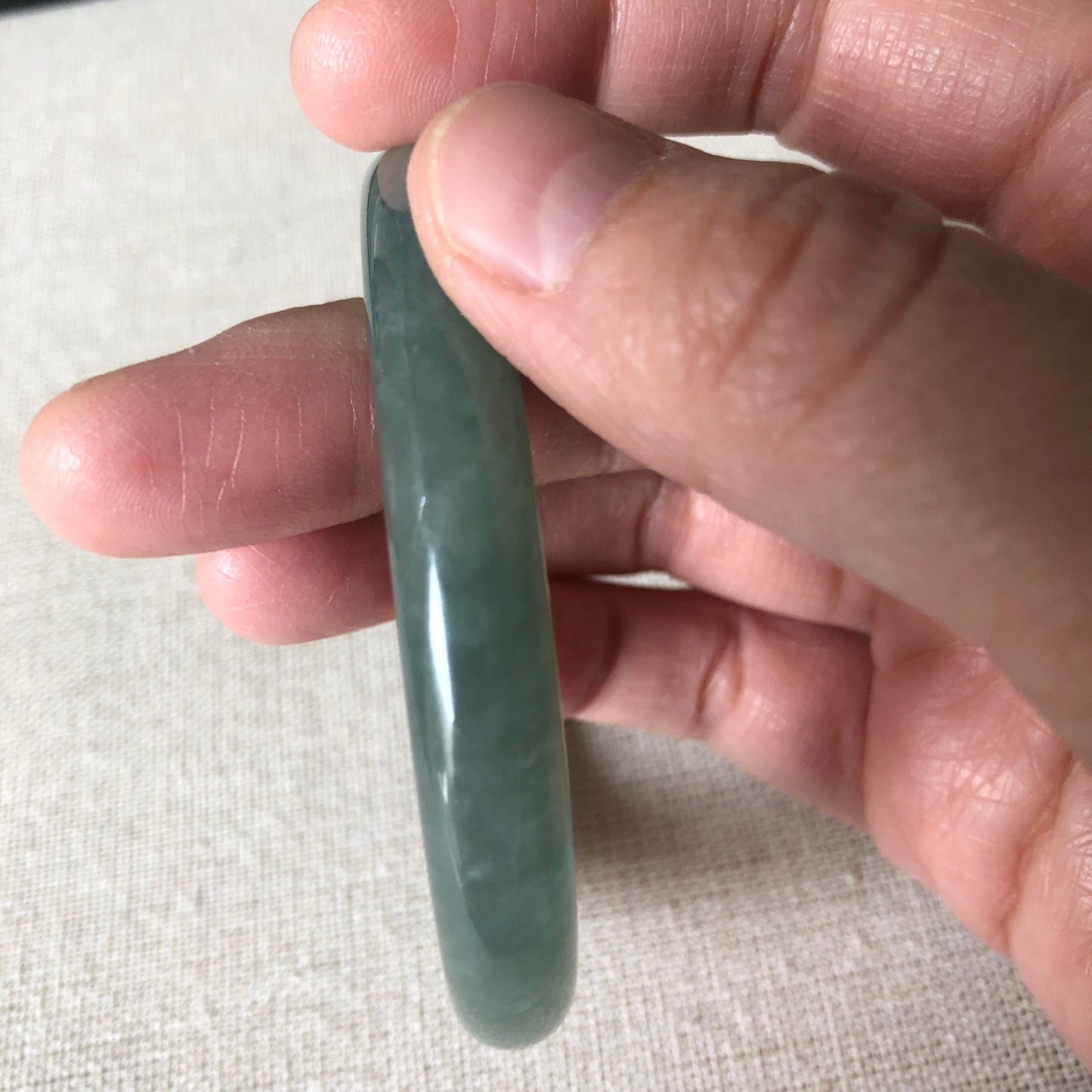 56-58 mm Jadeite Jade Icy Blue Green Bangle