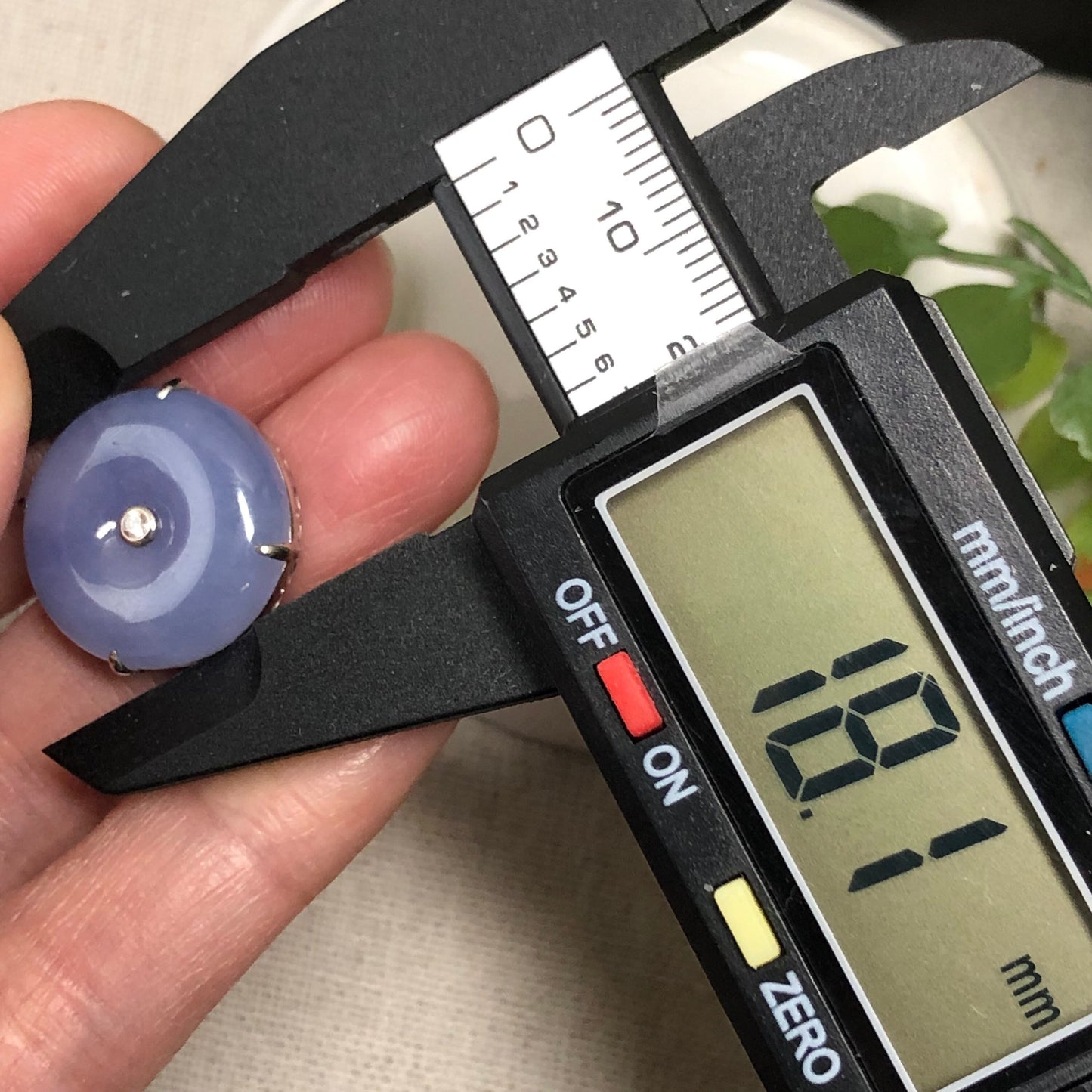 18K Jadeite Jade Dainty Rich Lavender Donut Pendant Diamonds