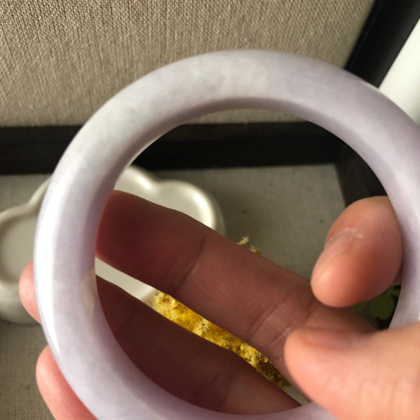 55mm Jadeite Jade Earthy Light Pink Lavender Bangle