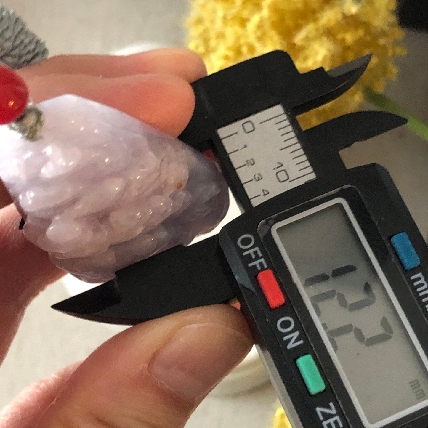 47mm Jadeite Jade Lavender Carved Landscape Scenery Pendant